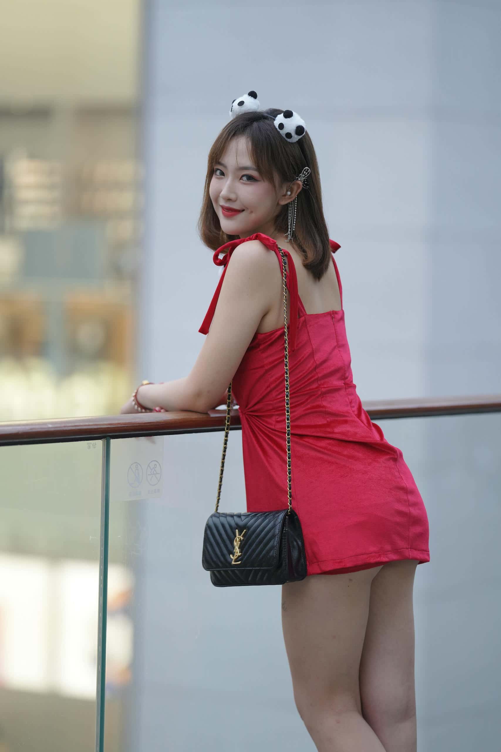 图片[4]-P0316 亮眼红色吊带裙【352P】5.56GB-素人网